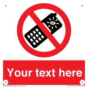 Custom No camera phones Sign